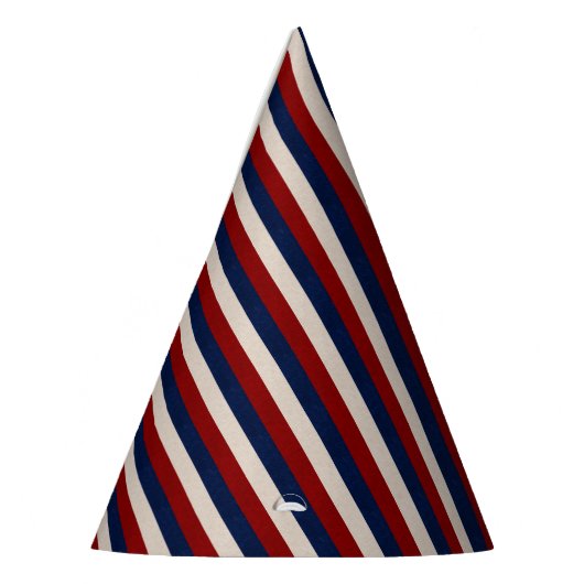 LEATHER LOOK PATRIOTIC STRIPES-PAPIER PETTEN FEESTHOEDJES (Links)