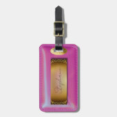 Leather Look roze Bagagelabel (Voorkant verticaal)