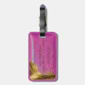 Leather Look roze Bagagelabel (Achterkant verticaal)