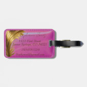 Leather Look roze Bagagelabel (Achterkant horizontaal)