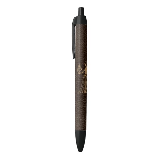 Leather-look-virgo Zwarte Inkt Pen (Top (Verticaal))