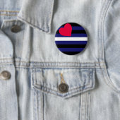 Leather Pride Flag Button (In situ)