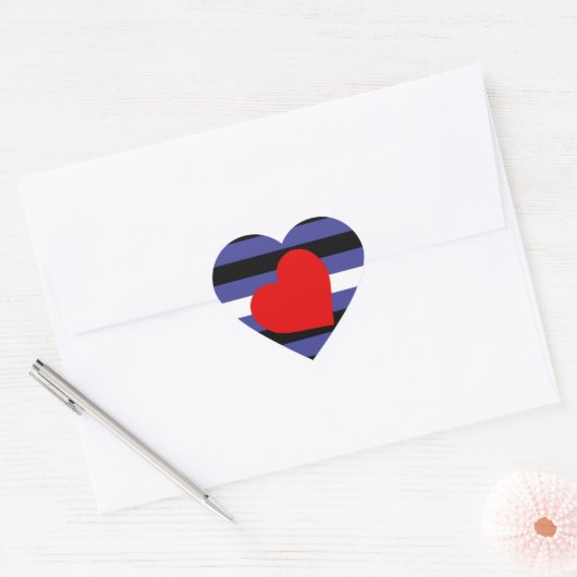 Leather Pride Flag Hart Sticker (Envelop)