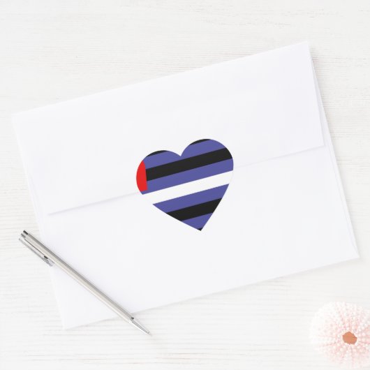 Leather Pride Flag Hart Sticker (Envelop)