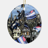 Leather Pride Flags Over San Francisco Keramisch Ornament (Links)