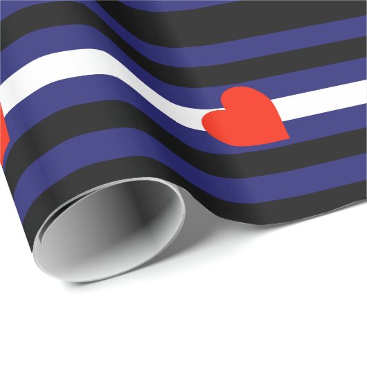 LEATHER PRIDE STRIPED HEART HORIZONTAL - PRID 2014 CADEAUPAPIER (Rol Hoek)