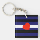 LEATHER PRIDE STRIPED HEART HORIZONTAL - PRID 2014 SLEUTELHANGER (Voorkant)