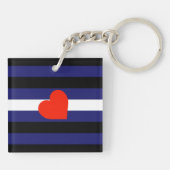 LEATHER PRIDE STRIPED HEART HORIZONTAL - PRID 2014 SLEUTELHANGER (Achterkant)
