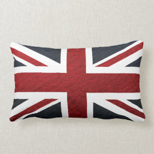 Leather Texture Pattern Union Jack British (UK) Fl Kussen