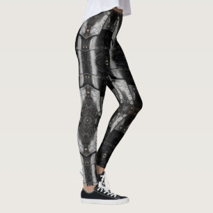 Leather Viking Armor Abstract Design, zwart Leggings
