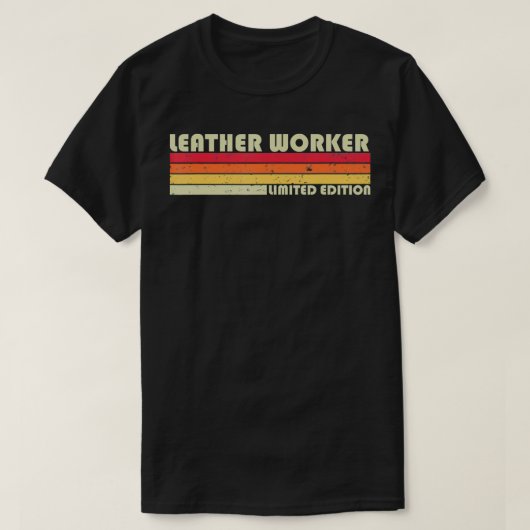 LEATHER WORKER Funny Job Title Vademdag T-shirt (Design voorkant)