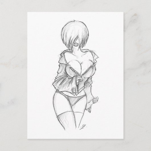 Leather Zip Briefkaart (Voorkant)