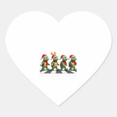 Leatherback Sea Turtle Crossing Road Xmas T-Shirt Hart Sticker (Voorkant)
