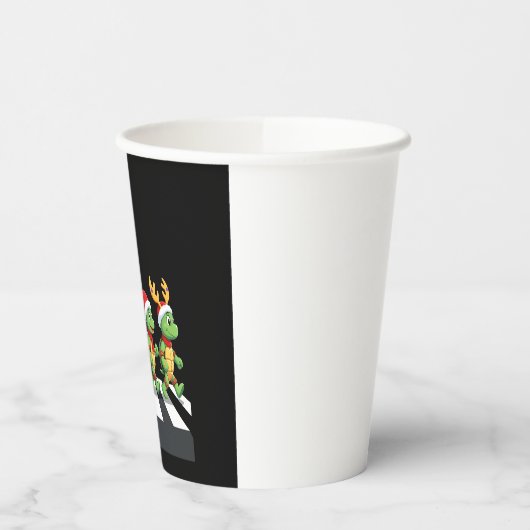 Leatherback Sea Turtle Crossing Road Xmas T-Shirt Papieren Bekers (Links)