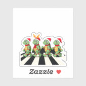 Leatherback Sea Turtle Crossing Road Xmas T-Shirt  Sticker (Vel)