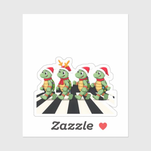 Leatherback Sea Turtle Crossing Road Xmas T-Shirt  Sticker (Vel)