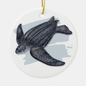 Leatherback Zee Turtle Ceramic Ornament (Voorkant)