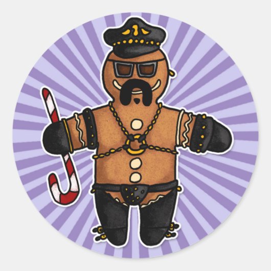 Leatherdaddy Gingerbread Ronde Sticker (Voorkant)