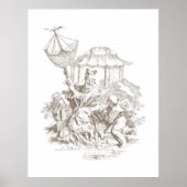 "L'Eau" -  etsen van de vier elementen Poster (Voorkant)