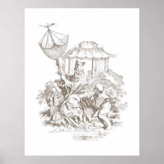 "L'Eau" -  etsen van de vier elementen Poster (Voorkant)