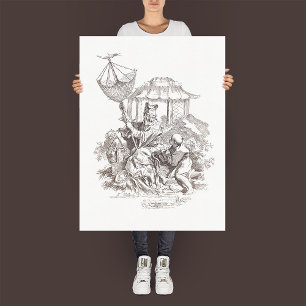 "L'Eau" - etsen van de vier elementen Poster