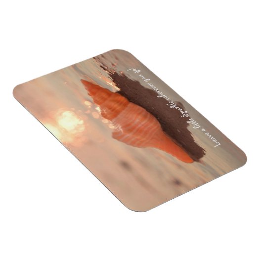 Leave a little Sparkle Horse conch Shell card Magneet (Rechterzijde)