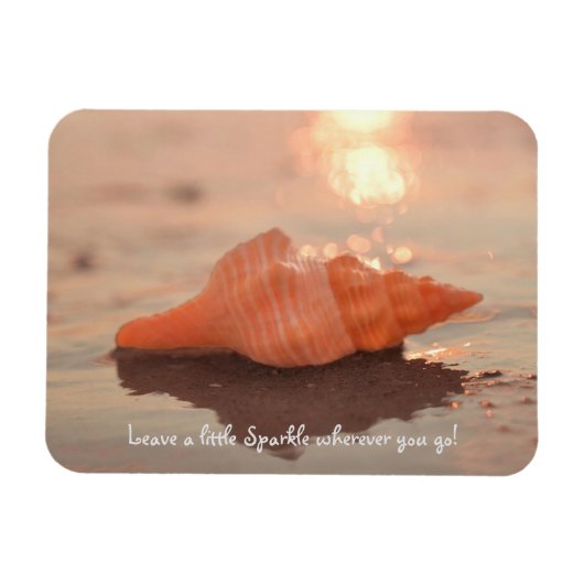 Leave a little Sparkle Horse conch Shell card Magneet (Horizontaal)