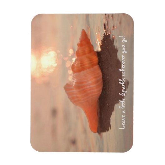 Leave a little Sparkle Horse conch Shell card Magneet (Verticaal)