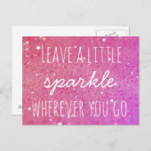 Leave a little sparkle wherever you go Pink Bokeh Briefkaart (Voorkant / Achterkant)