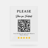 Leave a Review QR Code Business Display Sign (Voorkant)