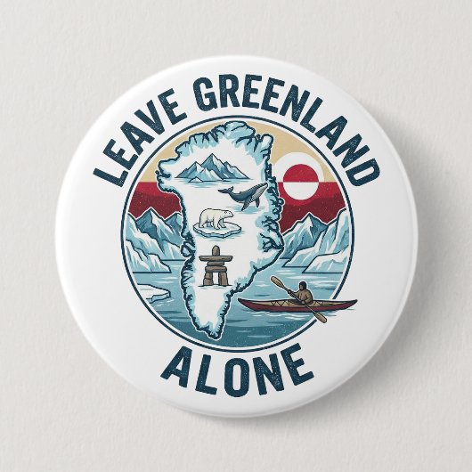 Leave Greenland Alone Ronde Button 7,6 Cm (Voorkant)