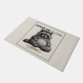 Leave Me Alone Raccoon Doormat | Funny Introvert Deurmat (Schuin)