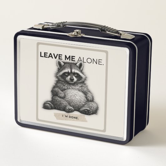 Leave Me Alone Raccoon Lunch Box | Funny Introvert (Voorkant)