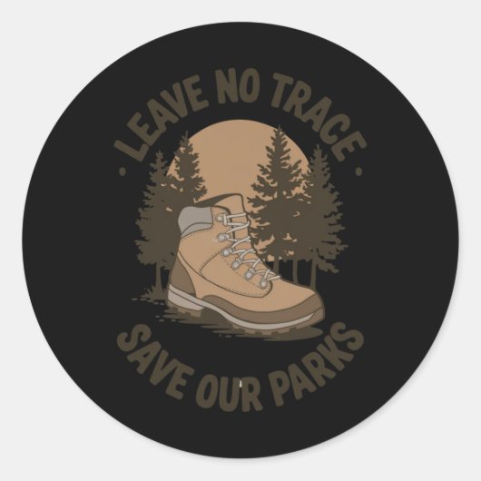 Leave No Trace – Berichtensite voor behoud buitens Ronde Sticker (Voorkant)