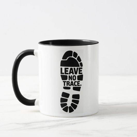 Leave No Trace Hiking Bootprint Design Mok (Links)
