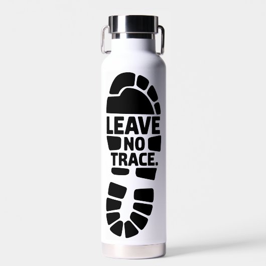 Leave No Trace Hiking Bootprint Design Waterfles (Voorkant)