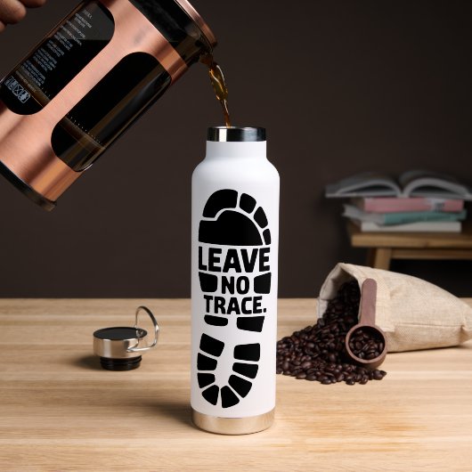 Leave No Trace Hiking Bootprint Design Waterfles (Koffie (Gedraaid)  )