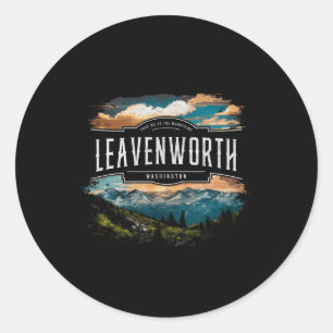 Leavenworth Bergen Washington Wandelen Buiten V Ronde Sticker