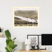 Leavenworth, KS Panoramic Map - 1869 Poster (Thuiskantoor)