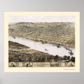 Leavenworth, KS Panoramic Map - 1869 Poster (Voorkant)