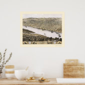 Leavenworth, KS Panoramic Map - 1869 Poster (Keuken)