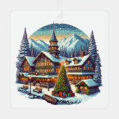 Leavenworth, Washington tijdens de kerstdagen Metalen Ornament (Voorkant)
