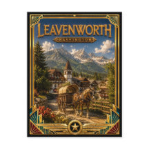 Leavenworth Washington Vintage Art Deco Gouden Tij