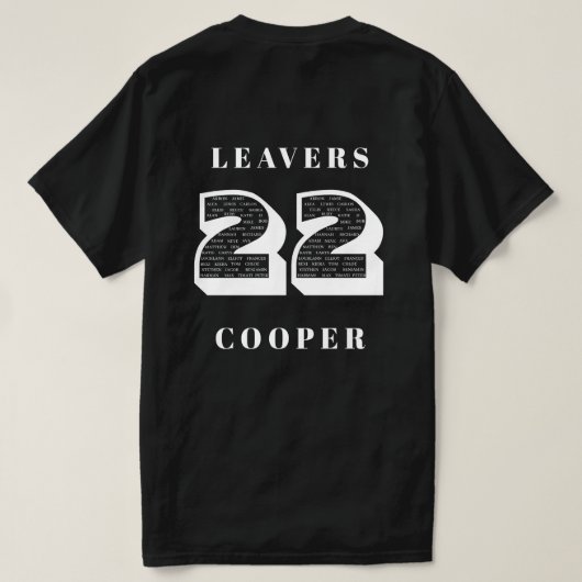 Leavers 2022 White Theme D2 T-shirt (Design achterkant)