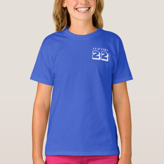Leavers 2022 | Witte thema D2 Meisjes T-Shirt (Voorkant)