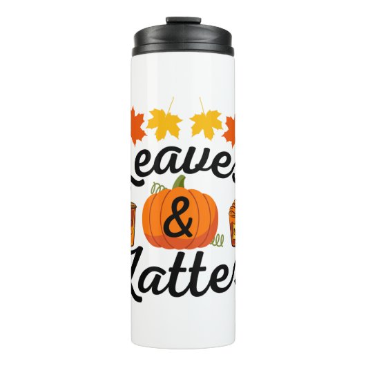 Leaves And Latte Fall Autumn Thermosbeker (Voorkant)