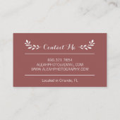 Leaves and Lines Custom Fotograaf Visitekaartje (Achterkant)