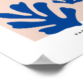 Leaves And Sun Modern Cut Outs Shapes Blue Poster (Hoek)