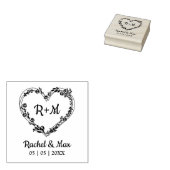 Leaves and Wildflowers Heart Rubberstempel (Gestempeld)