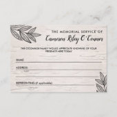 Leaves & Birch Memorial Service Aanwezigheid Informatiekaartje (Voorkant)